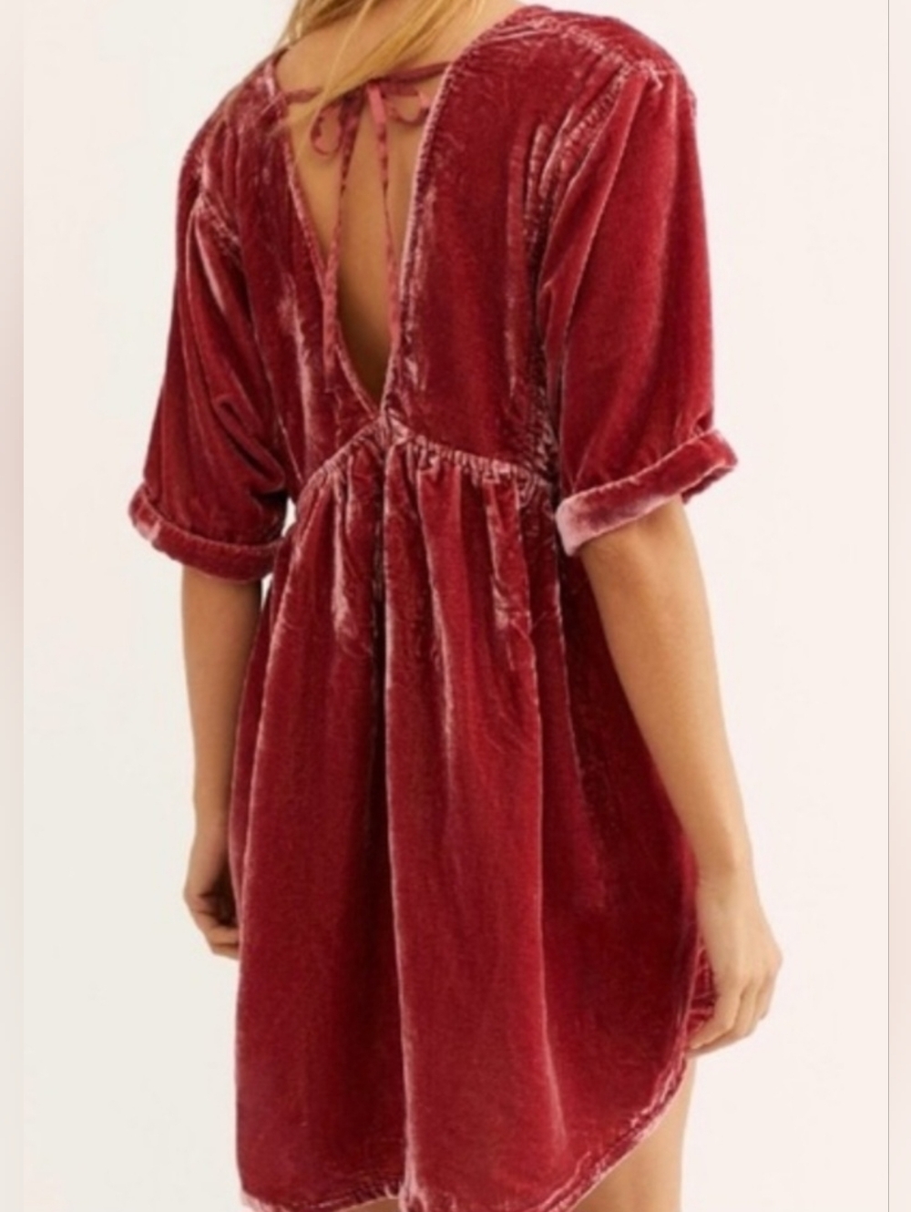 Free People Ivy Velvet Mini Dress...with pockets!  Size XS - Picture 2 of 7